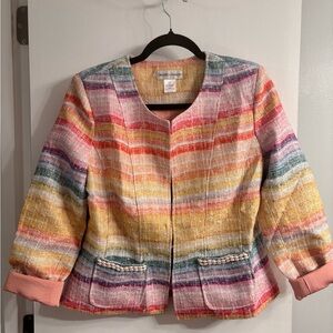 Rainbow Tailored Blazer with Tweed Texture